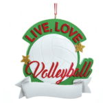 "Live, Love Volleyball" Ornament For Personalization